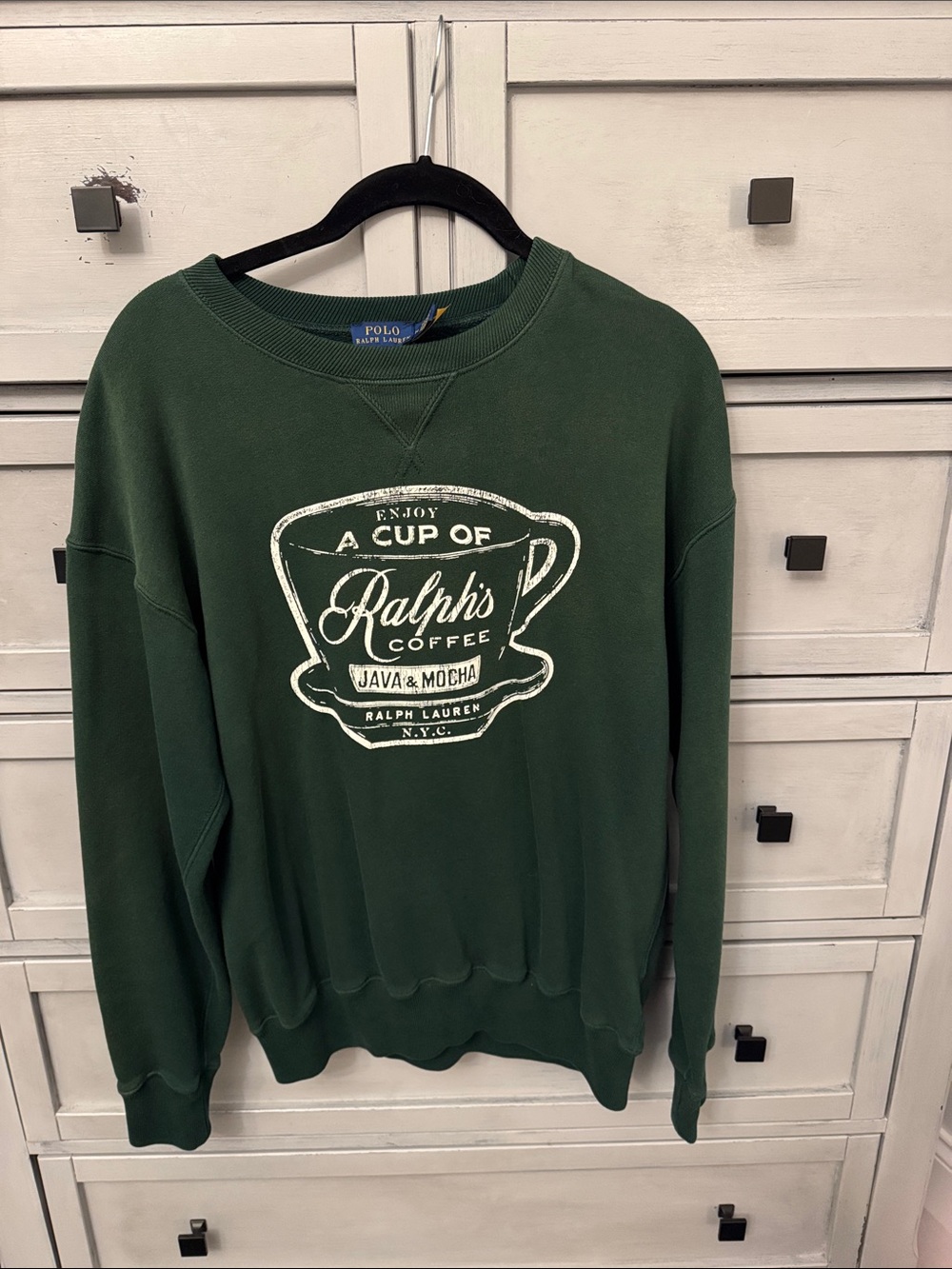 Ralph Lauren Forest Green 'Ralph's Coffee' Crewneck Sweatshirt